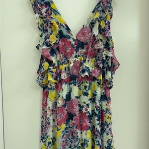 Vibrant Floral Ruffle Dress